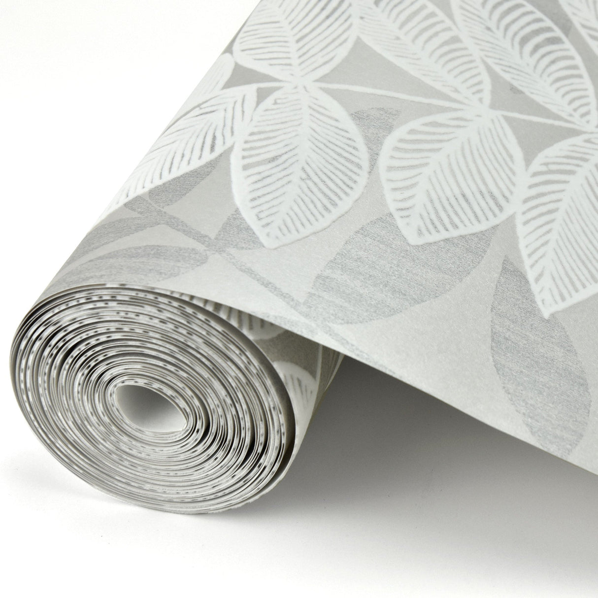 A-Street Prints 2793-87321 Chimera Silver Flocked Leaf Wallpaper