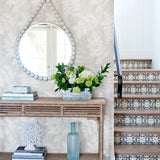 A-Street Prints 2793-87321 Chimera Silver Flocked Leaf Wallpaper