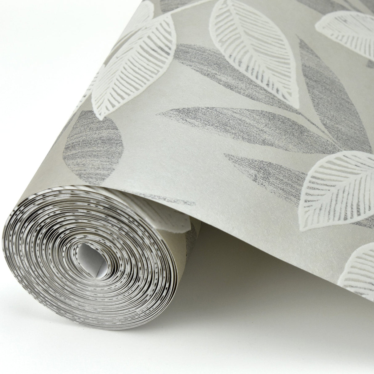 A-Street Prints 2793-87322 Chimera Platinum Flocked Leaf Wallpaper