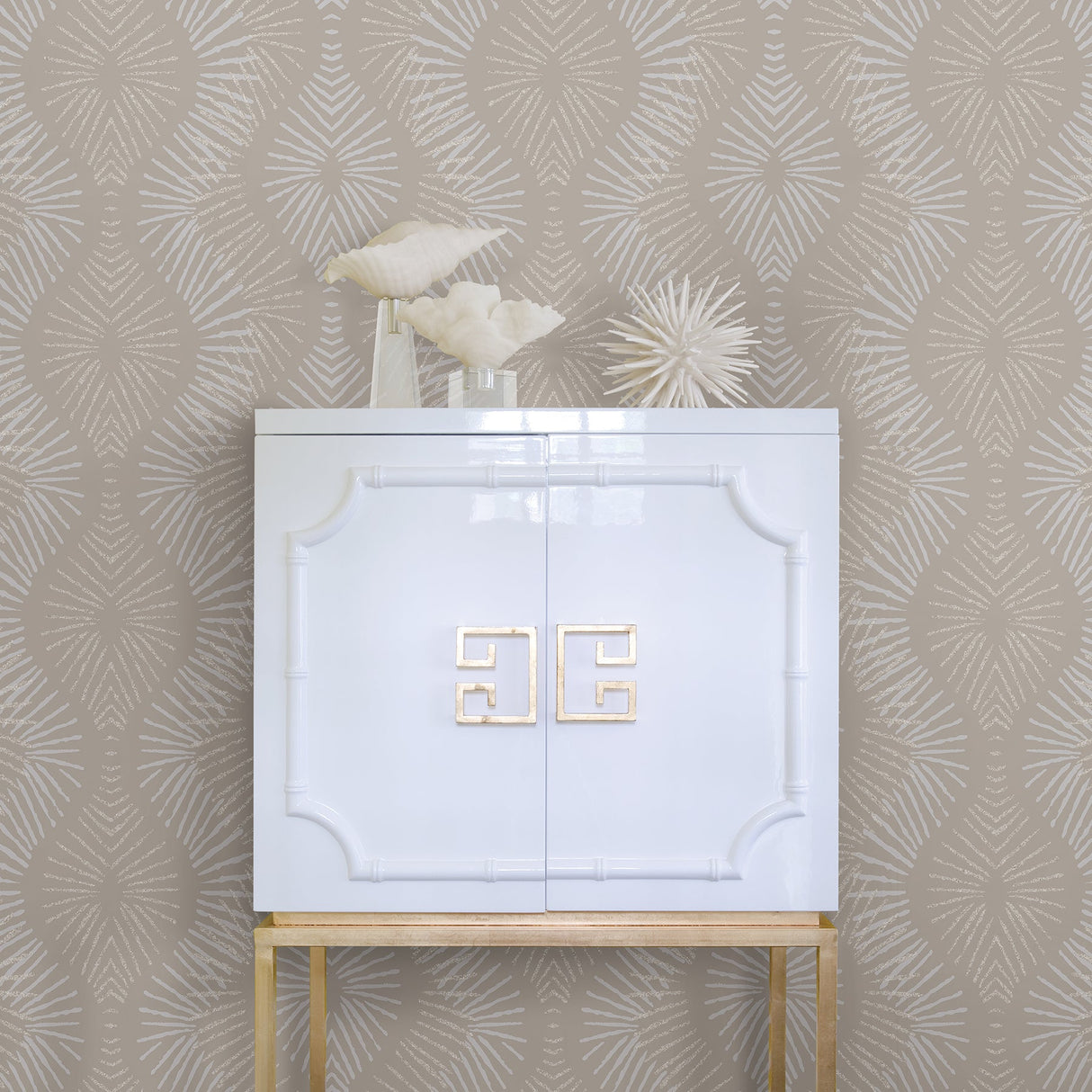 A-Street Prints 2793-87325 Feliz Champagne Beaded Ogee Wallpaper