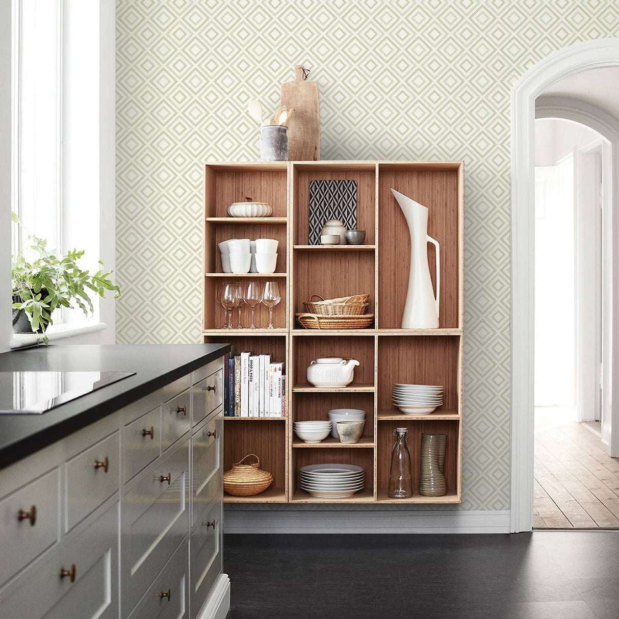 Advantage 2809-87702 Horus Champagne Diamond Geo Wallpaper