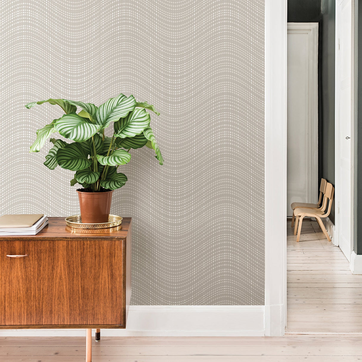 Advantage 2809-IH18001 Prudence Cream Wave Wallpaper