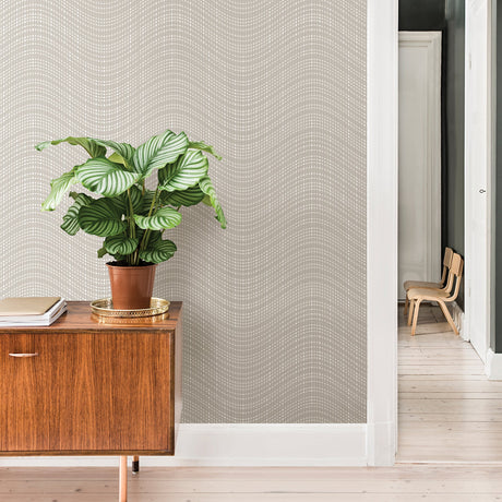 Advantage 2809-IH18001 Prudence Cream Wave Wallpaper