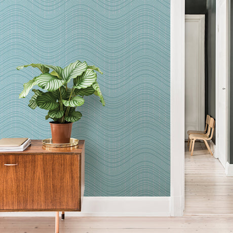 Advantage 2809-IH18007 Prudence Aqua Wave Wallpaper