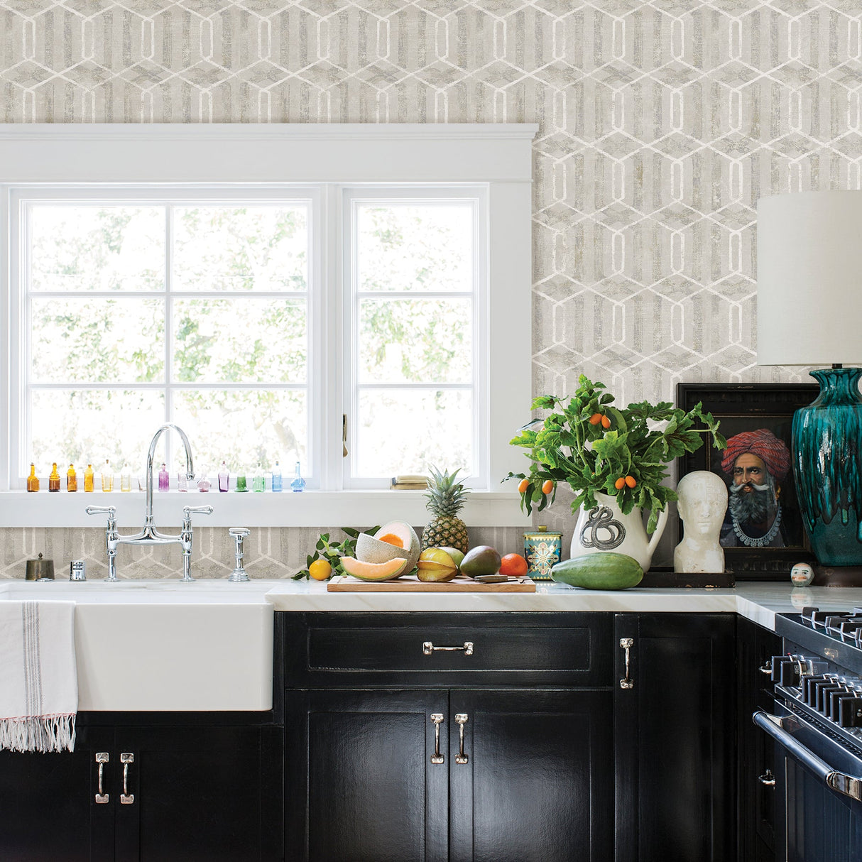 Advantage 2809-SH01063 Stormi Cream Geometric Wallpaper