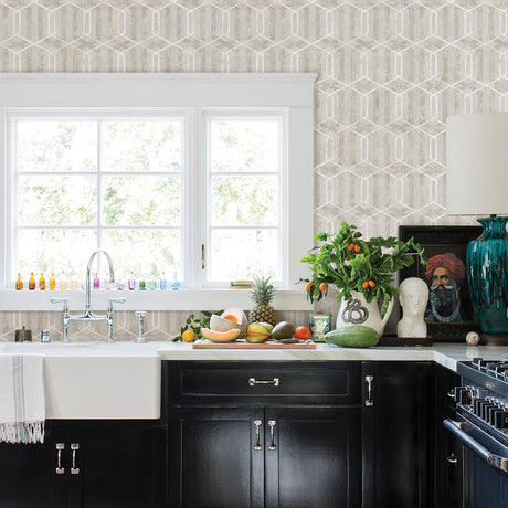Advantage 2809-SH01063 Stormi Cream Geometric Wallpaper