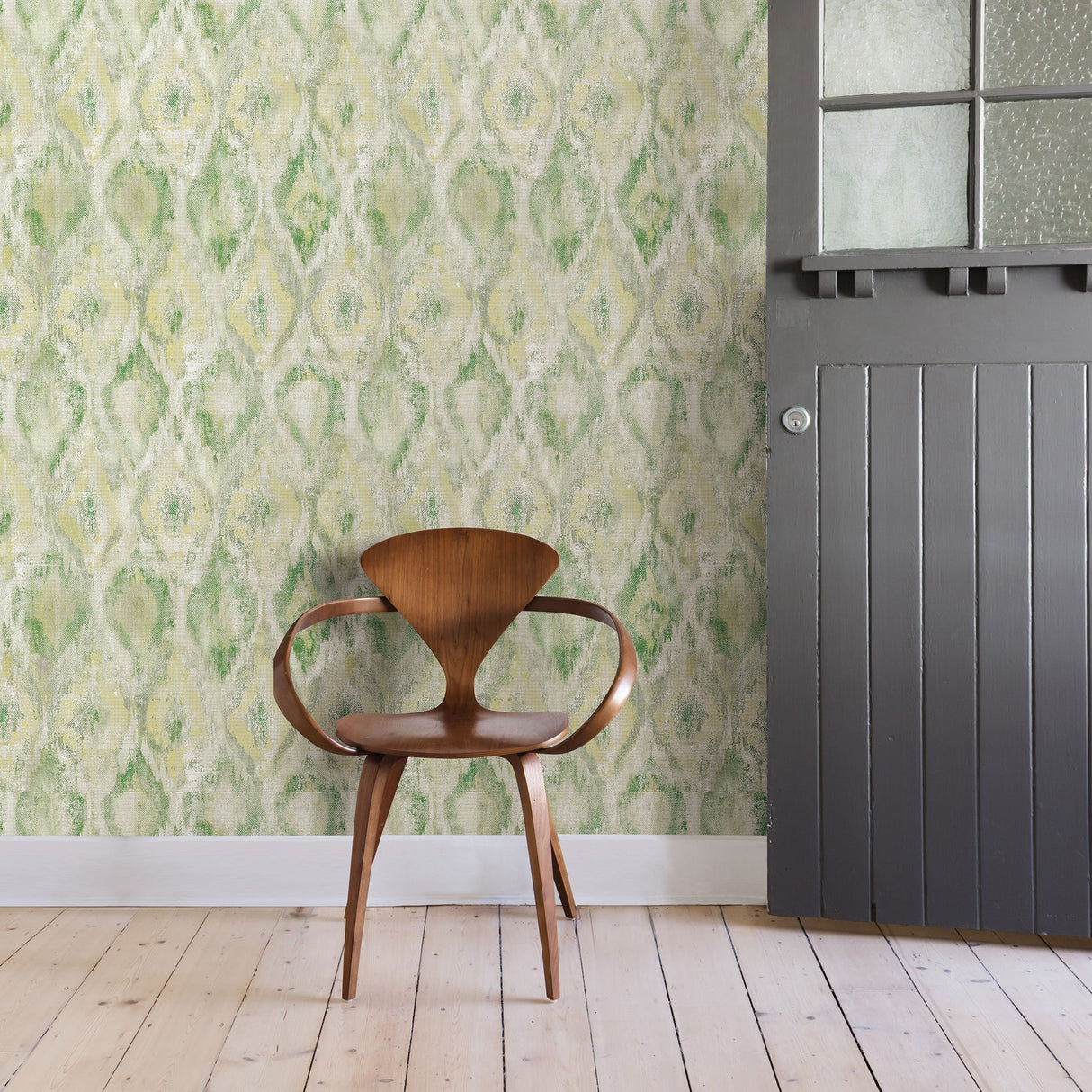 Advantage 2809-SH01105 Gilboa Green Ikat Wallpaper