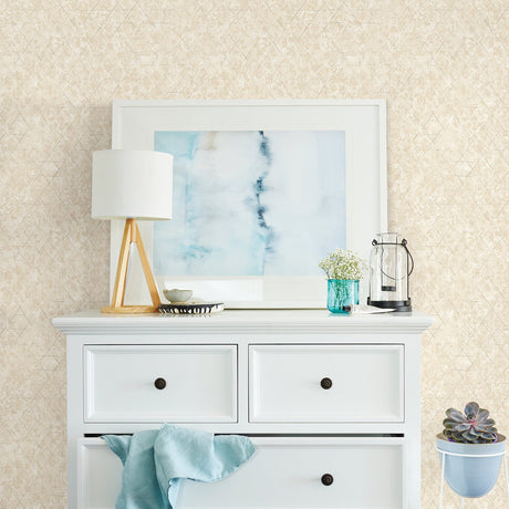 Advantage 2809-XSS0101 Jessica Beige Geometric Wallpaper