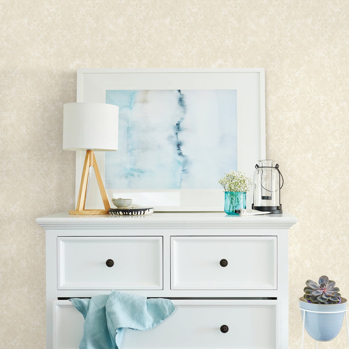 Advantage 2809-XSS0102 Jessica Cream Geometric Wallpaper