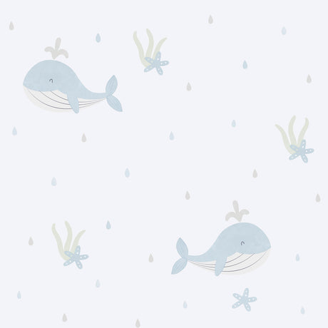 Galerie Bambino Little Whales Blue Sidewall 281-2