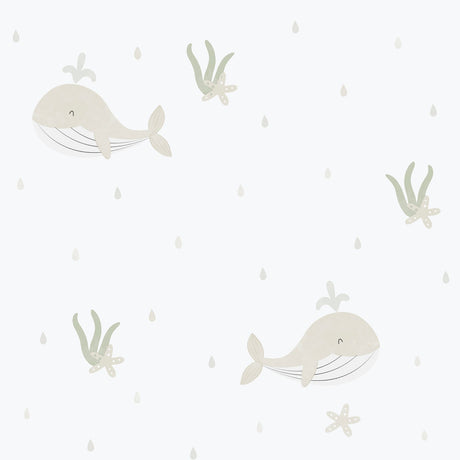 Galerie Bambino Little Whales Beige Sidewall 281-3