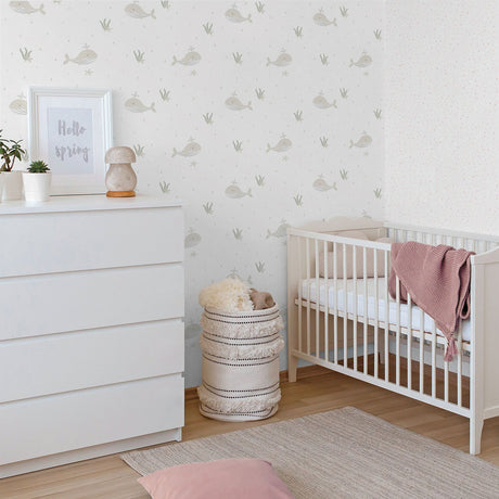 Galerie Bambino Little Whales Beige Sidewall 281-3