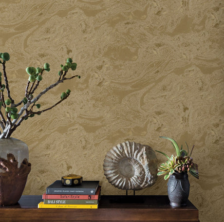 Advantage 2810-LH01622 Reyne Gold Marble  Wallpaper