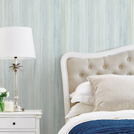 Advantage 2810-SH01033 Donella Light Blue Stripe  Wallpaper