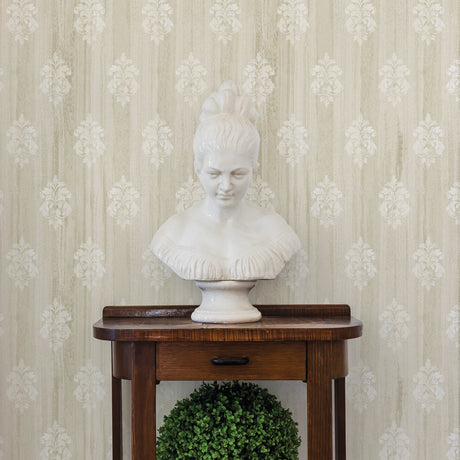 Advantage 2810-SH01124 Alison Beige Damask Motif  Wallpaper