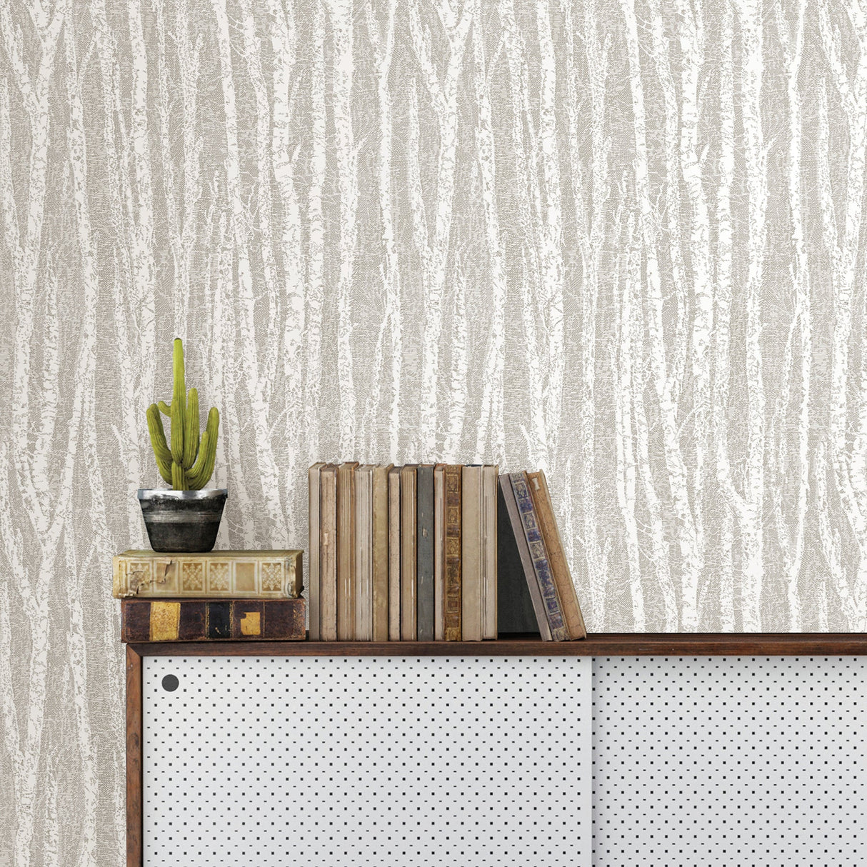 Advantage 2811-24579 Toyon Taupe Birch Tree Wallpaper