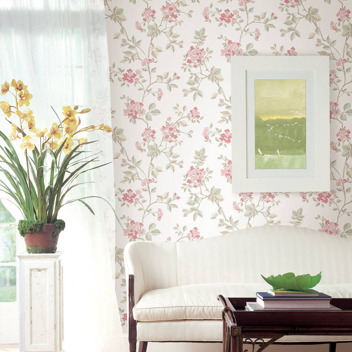 Advantage 2811-87719 Parry Pink Floral Wallpaper