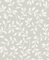 Advantage 2811-87725 Torrey Light Grey Leaf Trail Wallpaper