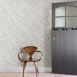 Advantage 2811-JY10301 Roxie Silver Wave Wallpaper