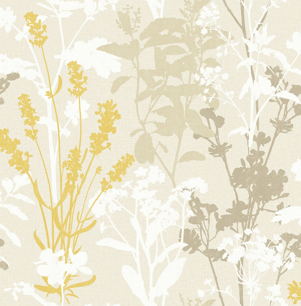 Advantage 2813-24570 Conant Light Yellow Wild Flowers Wallpaper