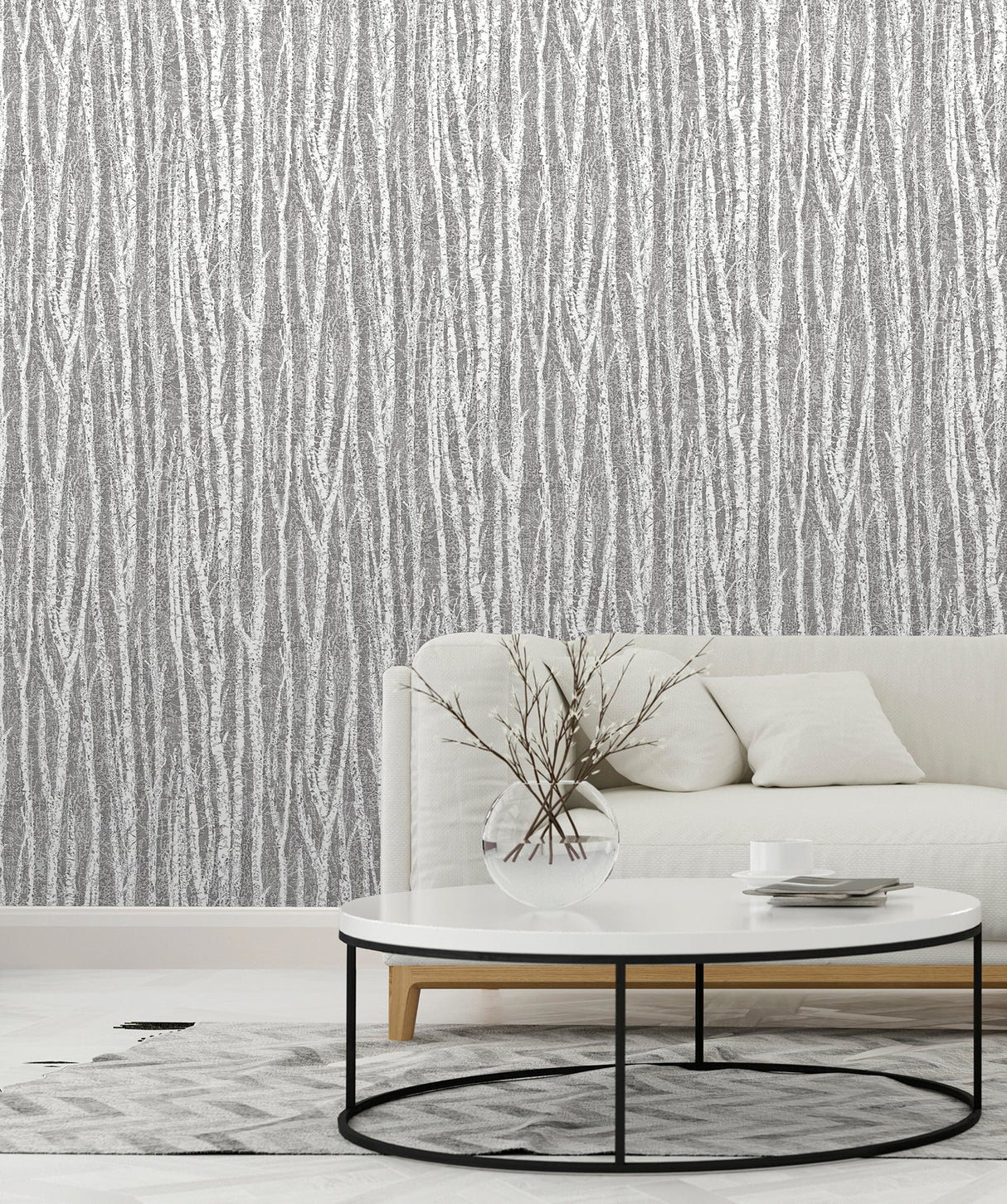 Advantage 2813-24580 Flay Black Birch Tree Wallpaper