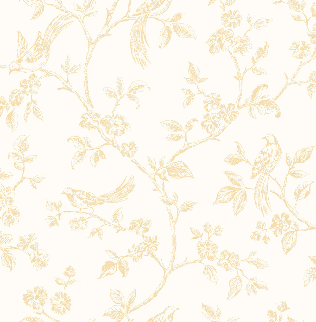 Advantage 2813-24973 Ray Light Yellow Bird Trail Wallpaper