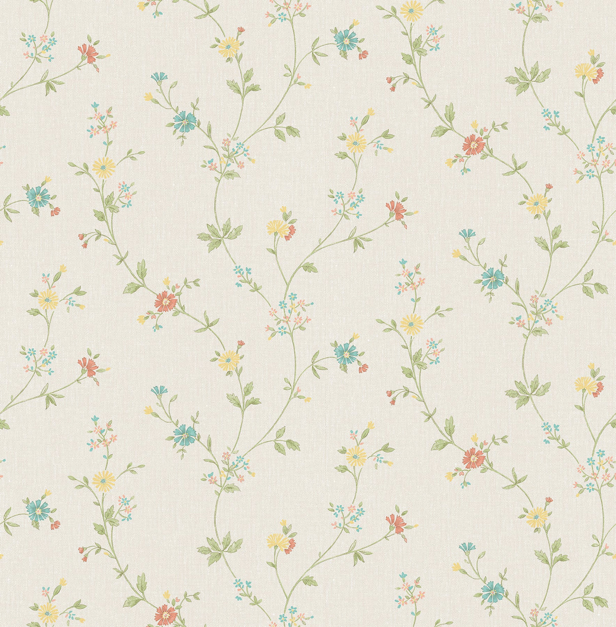 Advantage 2813-24985 Sameulsson Cream Small Floral Trail Wallpaper