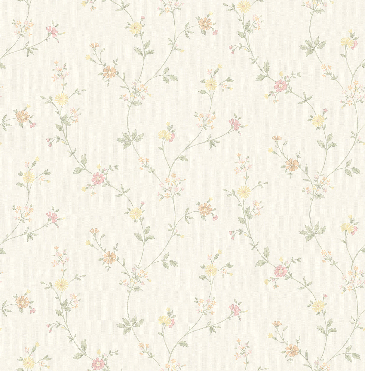 Advantage 2813-24987 Sameulsson Eggshell Small Floral Trail Wallpaper