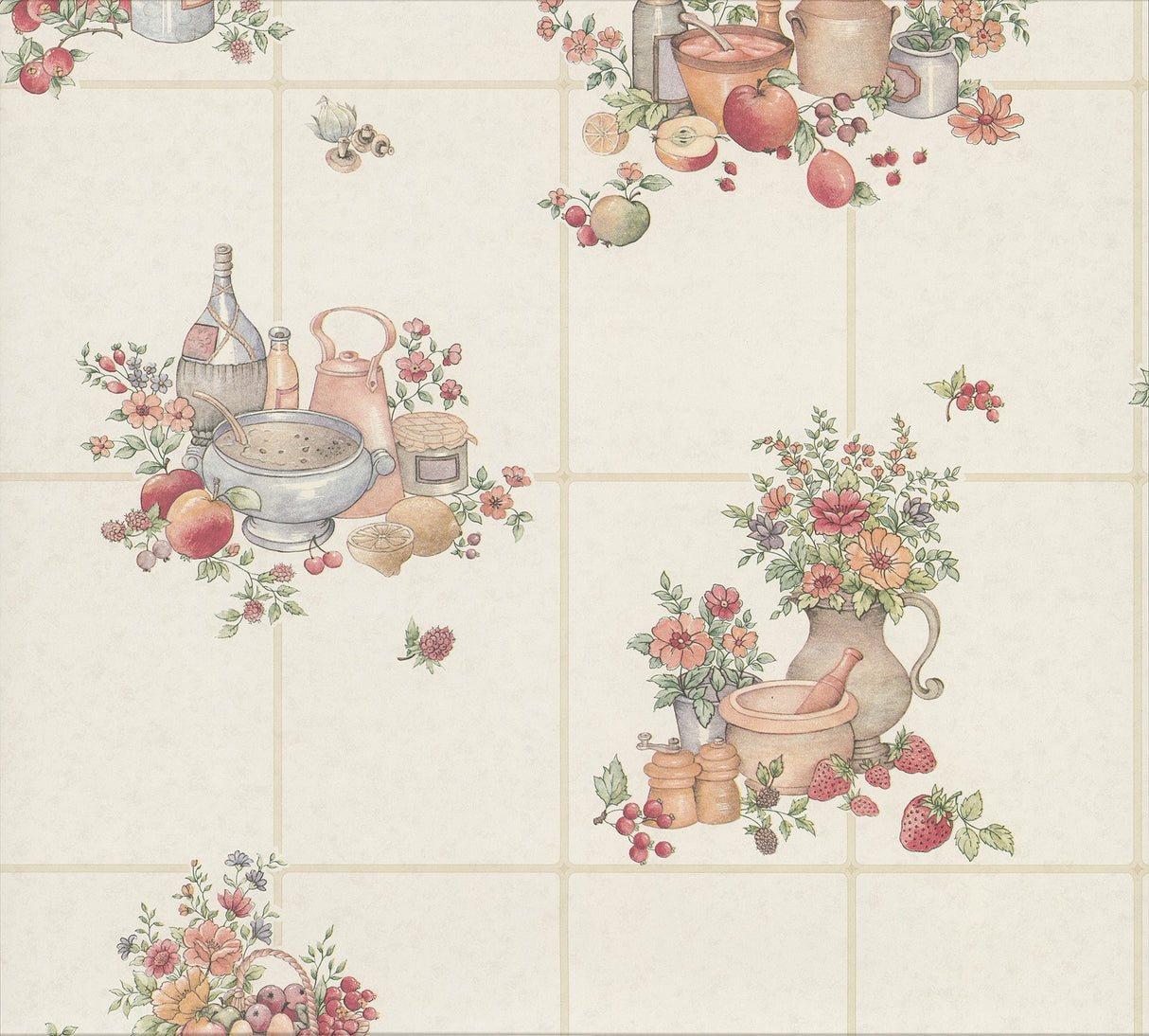 Advantage 2813-24992 Giada Multicolor Fruit Basket Tile Wallpaper