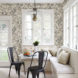 Advantage 2813-490831 Ripert Silver Leaf Silhouette Wallpaper