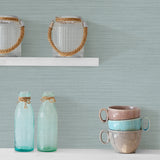 Advantage 2813-MKE-3106 Colicchio Aqua Linen Texture Wallpaper