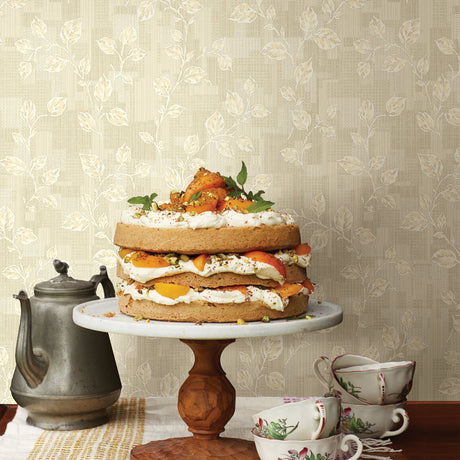 Advantage 2813-SA1-1031 Child Cream Leaf Patchwork Wallpaper