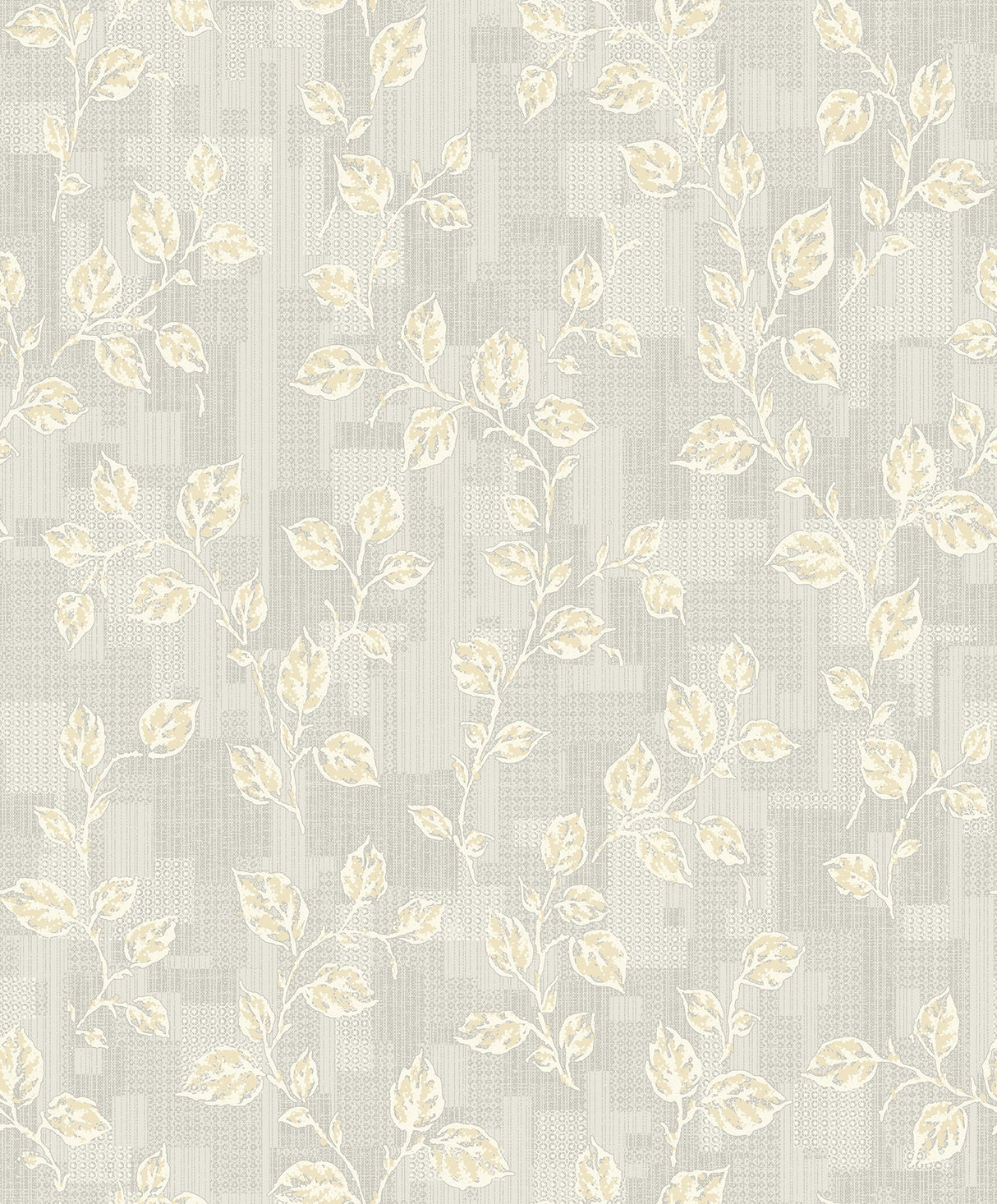 Advantage 2813-SA1-1033 Child Light Grey Leaf Patchwork Wallpaper