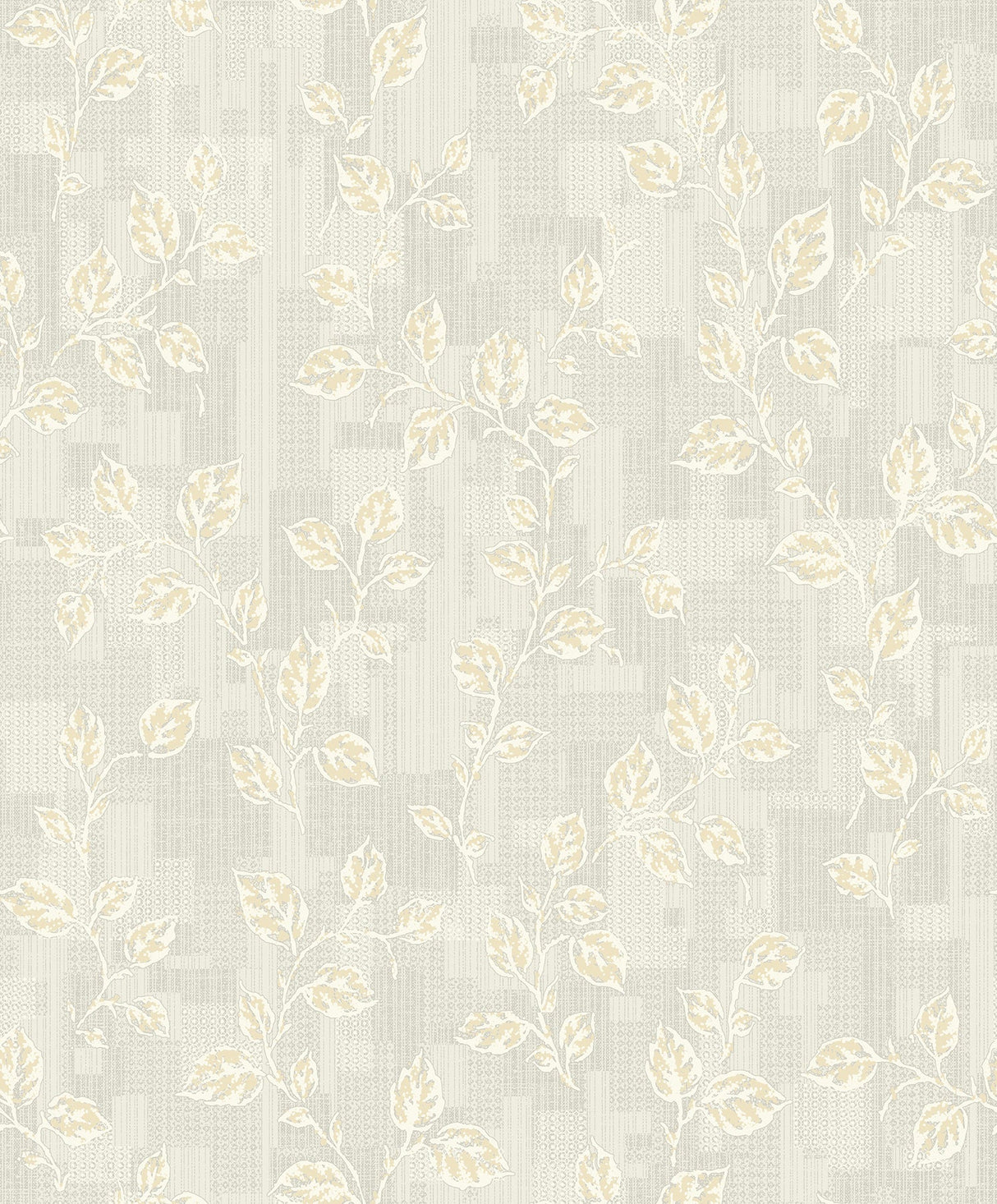 Advantage 2813-SA1-1034 Child Grey Leaf Patchwork Wallpaper