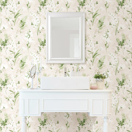 Advantage 2814-21628 Turner Cream Watercolor Floral Wallpaper