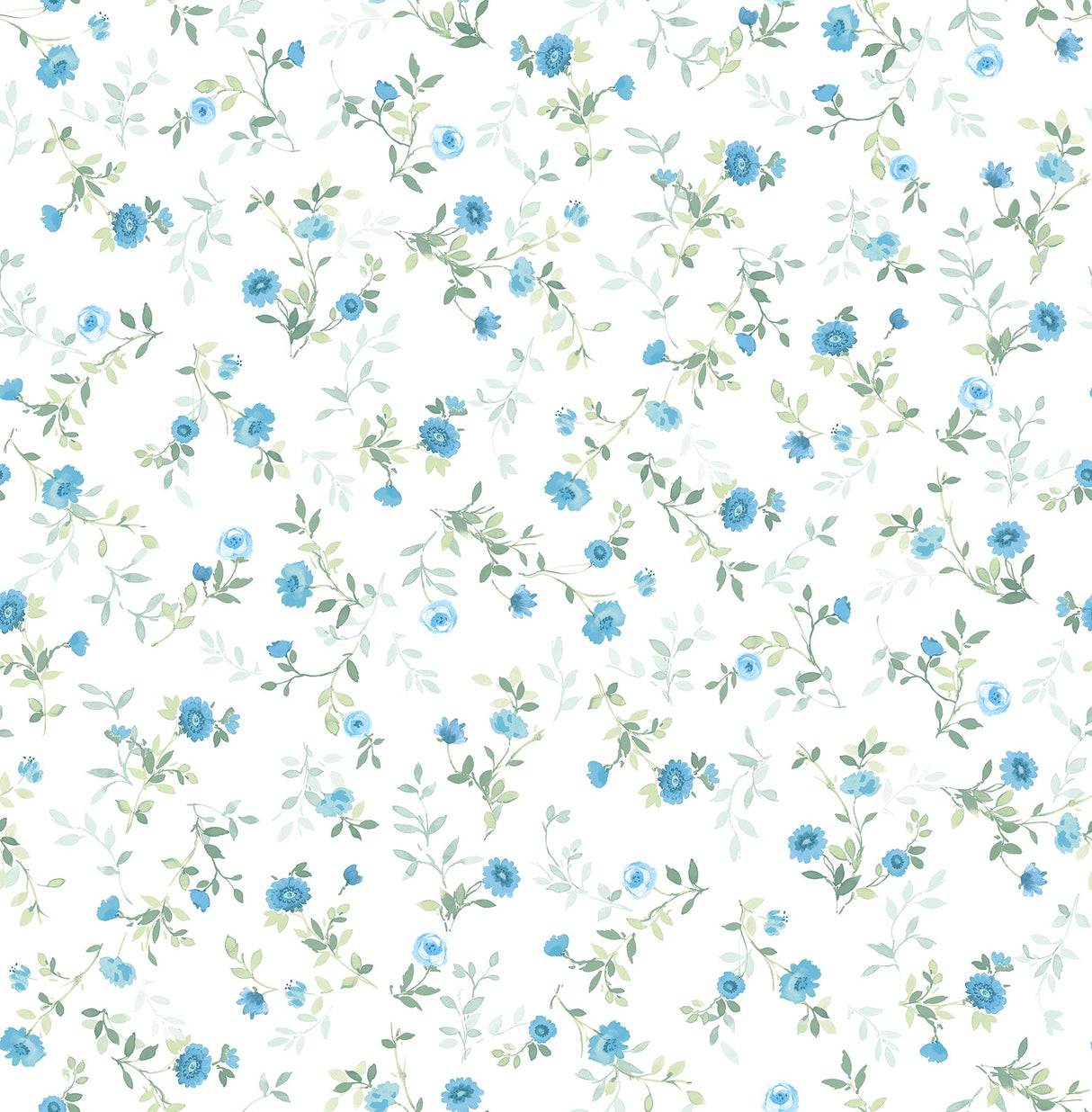Advantage 2814-24964 Catlett Blue Floral Toss Wallpaper