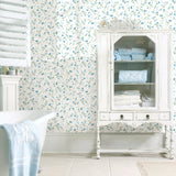 Advantage 2814-24964 Catlett Blue Floral Toss Wallpaper