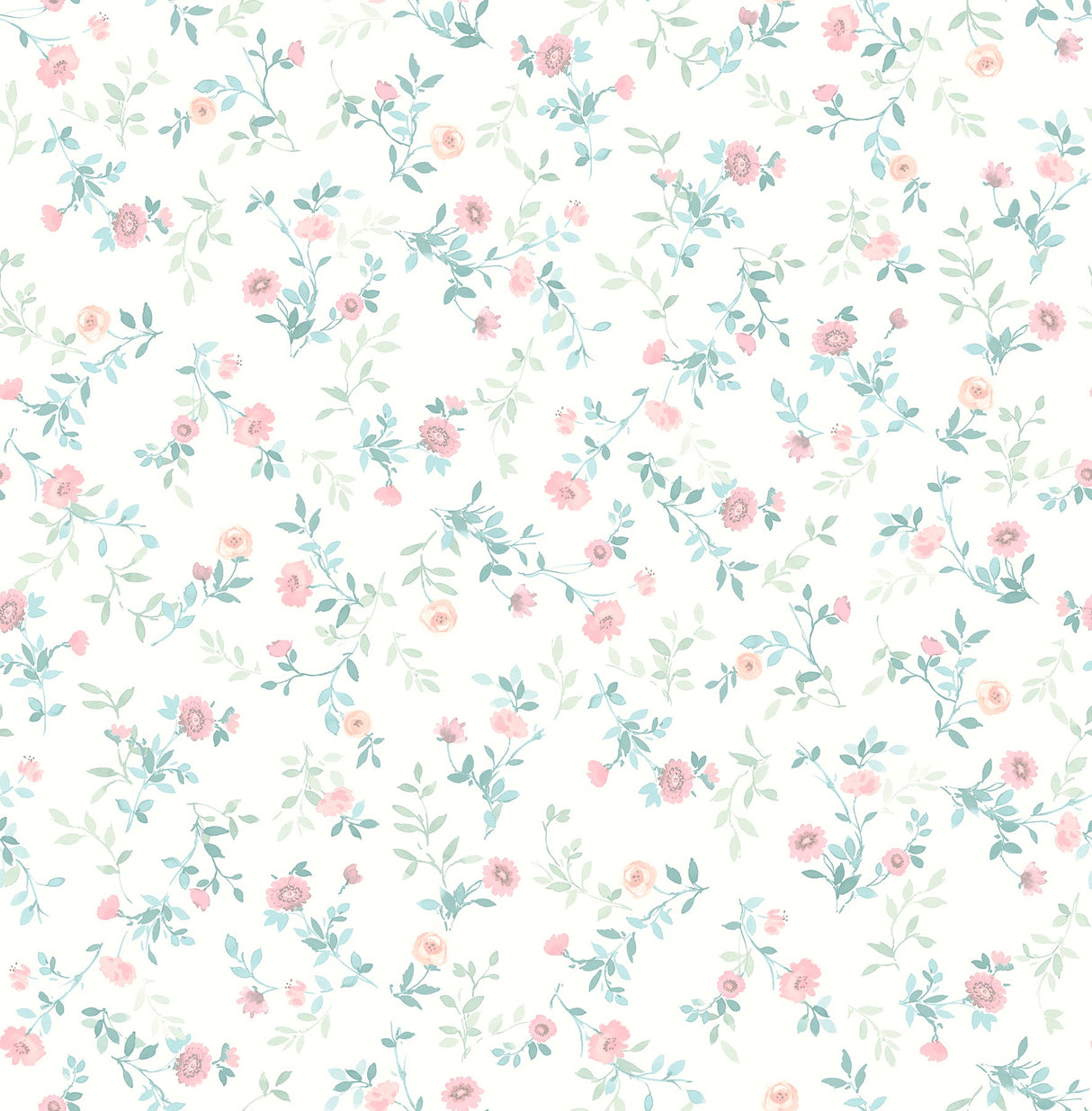 Advantage 2814-24965 Catlett Light Pink  Floral Toss Wallpaper