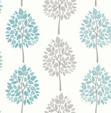 Advantage 2814-24970 Saar Aqua Tree Wallpaper