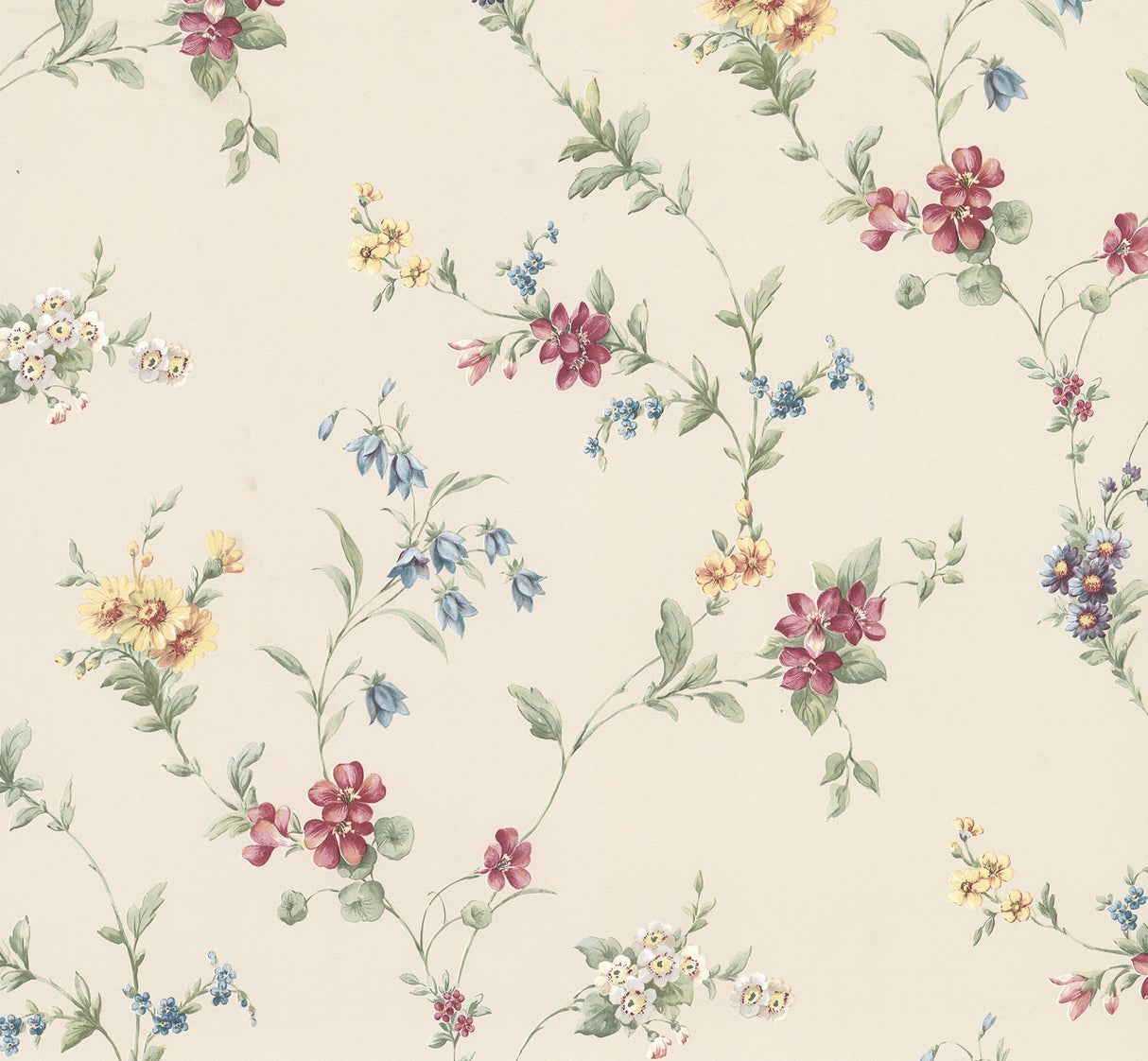Advantage 2814-25190 Marcus Cream Floral Trail Wallpaper