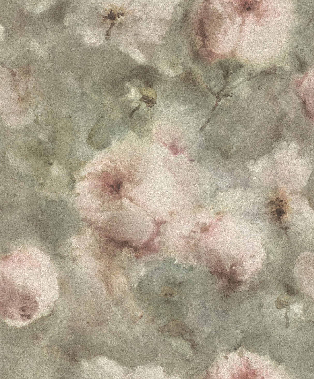 Advantage 2814-467314 Innocent Light Brown Watercolor Floral Wallpaper