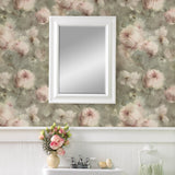 Advantage 2814-467314 Innocent Light Brown Watercolor Floral Wallpaper