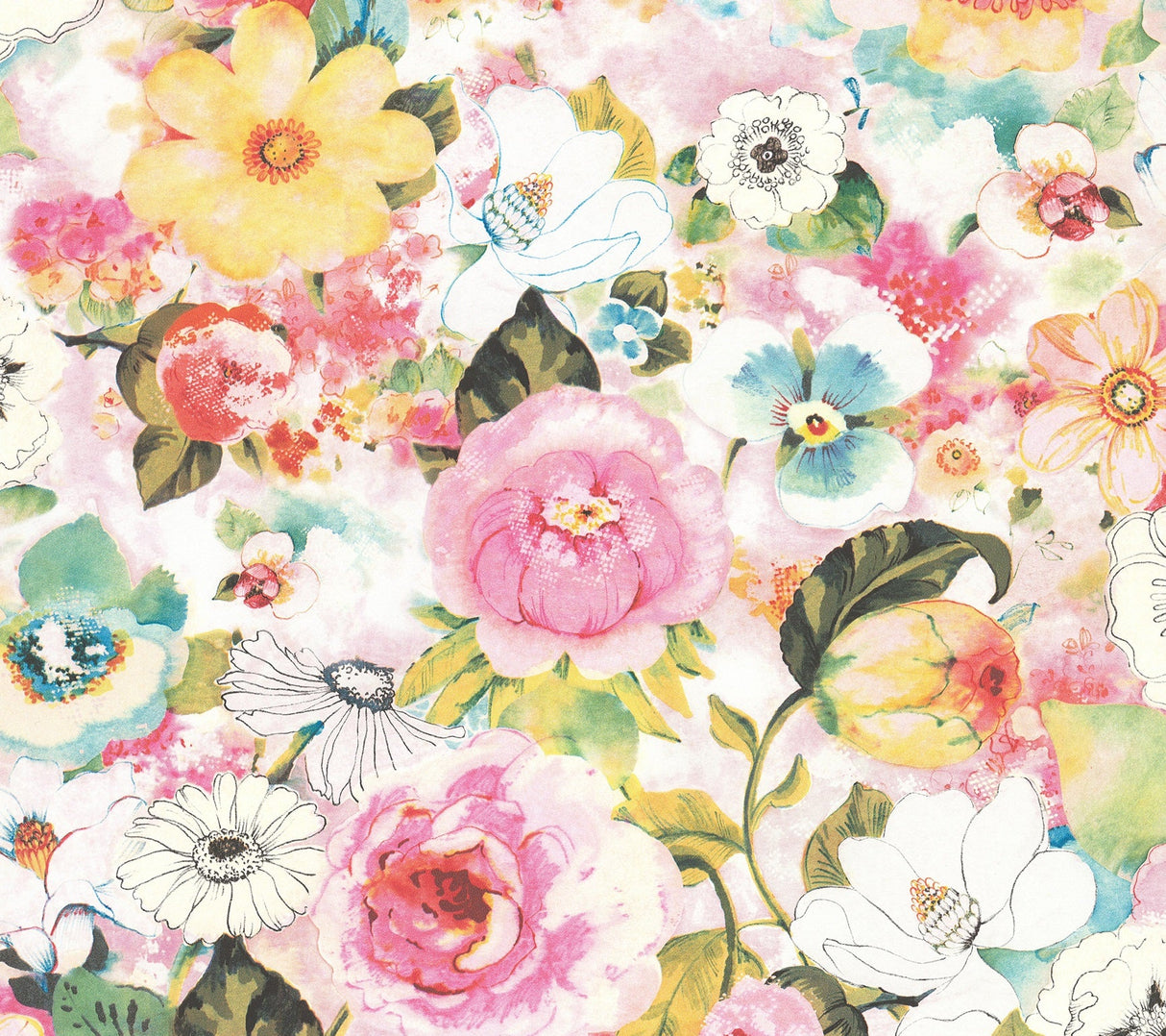 Advantage 2814-803549 Baldwin Multicolor Watercolor Floral Wallpaper