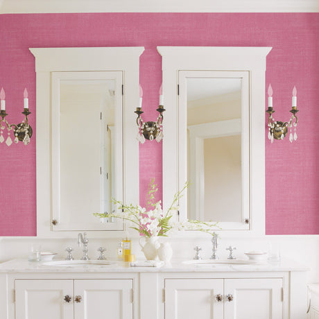 Advantage 2814-803914 Langston Pink Linen Texture Wallpaper