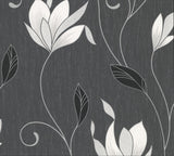 Advantage 2814-M0783 Gallagher Charcoal Floral Trail Wallpaper
