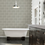 Advantage 2814-M1123 Neale Light Grey Subway Tile Wallpaper