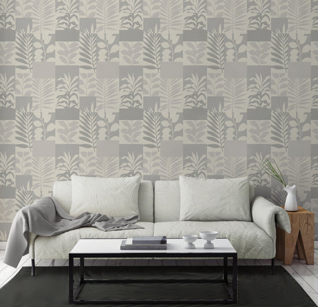 Advantage 2814-M1383 Hammons Silver Block Botanical Wallpaper