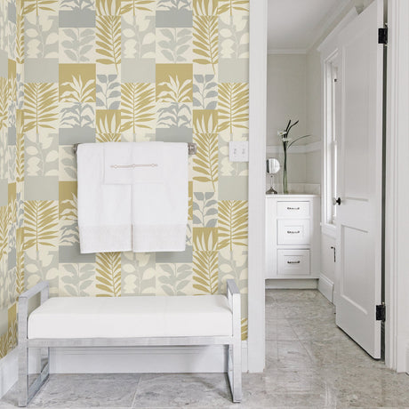 Advantage 2814-M1384 Hammons Gold Block Botanical Wallpaper