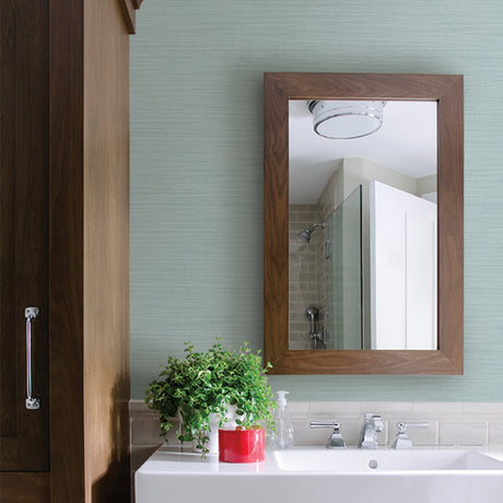 Advantage 2814-MKE-3106 Zora Aqua Linen Texture Wallpaper