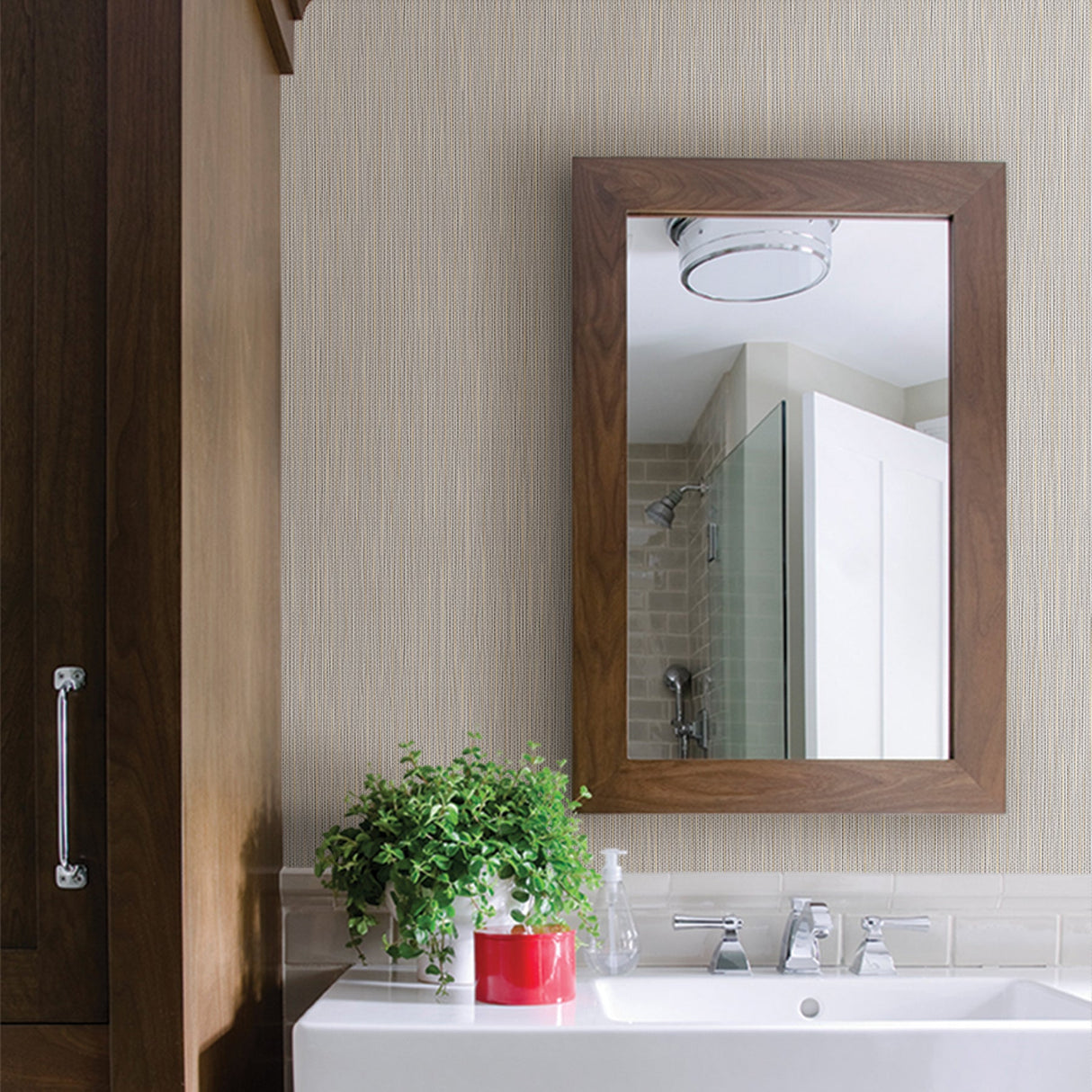 Advantage 2814-SY51083 Lawrence Silver Grasscloth Wallpaper